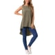thumbnail image 2 of INSPIRAR CHIC Top sin mangas para mujer, cuello redondo, dobladillo asimétrico, ajuste holgado, blusa tunic alta y baja, verde oliva oscuro S, 2 of 5