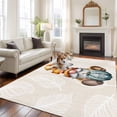 thumbnail image 2 of 5'x7' Area Rugs for Living Room Bedroom, Fall Pumpkins Washable Rug Carpet Runner Indoor Outdoor, Thanksgiving Gnomes Maple Leaf on Linen Non Slip Floor Mats Area Rug for Kitchen, Nursery, 2 of 8