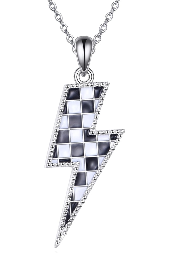 YAFEINI Lightning Bolt Necklace Sterling Silver Lightning Bolt Sport Pendant Necklace Sport Jewelry for Women Sporty Gifts for Athletes