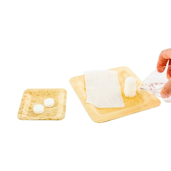 Restaurantware-Luxenap Disposable Wet Napkins, Compressed Towel Tablets - Just Add Water, Eco-Friendly Cotton Fiber Towel - 8.7" x 9.4" - Disposable - 500ct Box