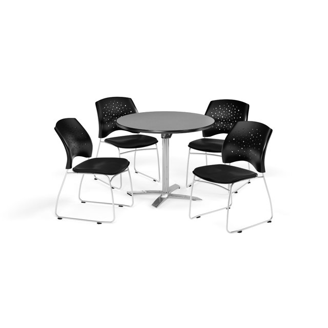 OFM MultiUse Break Room Package, 36" Round FlipTop Table with Stars