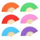 thumbnail image 1 of Pack of 6 Foldable Paper Hand Fans for Women with Bamboos Handle DIY Painting Wedding Dancing Party Cooling Accessories C, 1 of 4