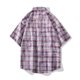 thumbnail image 3 of Mens Manga Corta Botón Abajo Camisas Cuadrado Gira Abajo Cuello Casual Camisa para Hombres, Blusa de Verano de Poliéster, 3 of 7