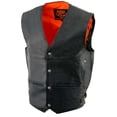 thumbnail image 6 of Milwaukee Leather ML1927 Men's Black Premium Leather Side Buckle Motorcycle Rider Vest w/ Eagle Nickel Snaps Closure X-Large, 6 of 6