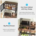 thumbnail image 6 of Tribesigns Kitchen Bakers Rack, Microwave Oven Stand with Storage Shelves Cabinet and Drawer, Bakers Racks for Kitchens with Storage Hutch, Kitchen Storage Shelf Organizer Rack for Dinning Room, 6 of 7