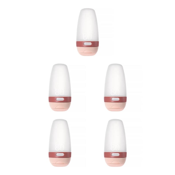 Inteprter Dispensador portátil Botella de gran capacidad Botellas de almacenamiento de silicona Artículos de tocador Contenedor 80ML Rosa 5piezas