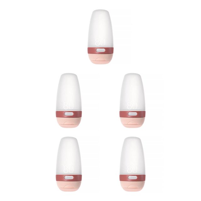 Bewildely Dispensador portátil Botella de gran capacidad Botellas de almacenamiento de silicona Artículos de tocador Contenedor 80ML Rosa 5piezas