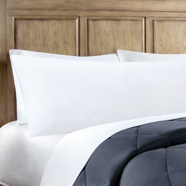 Mainstays Woven Solid Satin Body Pillow Cover, Zipper Closure, 20"x52