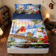 thumbnail image 2 of Erosebridal Cardinal Winter Queen Comforter Set with Fitted Sheet and 2 Pillowcases, Mint White, 2 of 7