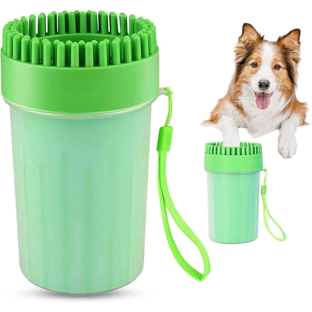 1 limpiador de patas de perro, limpiador portátil de patas de perro, limpiador rápido de patas de perro, taza de limpieza para mascotas Rojo Verde