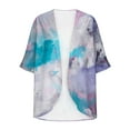 thumbnail image 4 of Summer savings 2024,Abomasnow Summer Cardigans for Women Lightweight 3/4 Sleeve Print Open Front Kimono Outwear Loose Swimsuit Cover Ups, 4 of 5