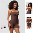 thumbnail image 4 of aidice Summer Rompers for Women Casual Removable Shoulder Strap Skinny Stretch Comfy Shorts Jumpsuits, 4 of 6