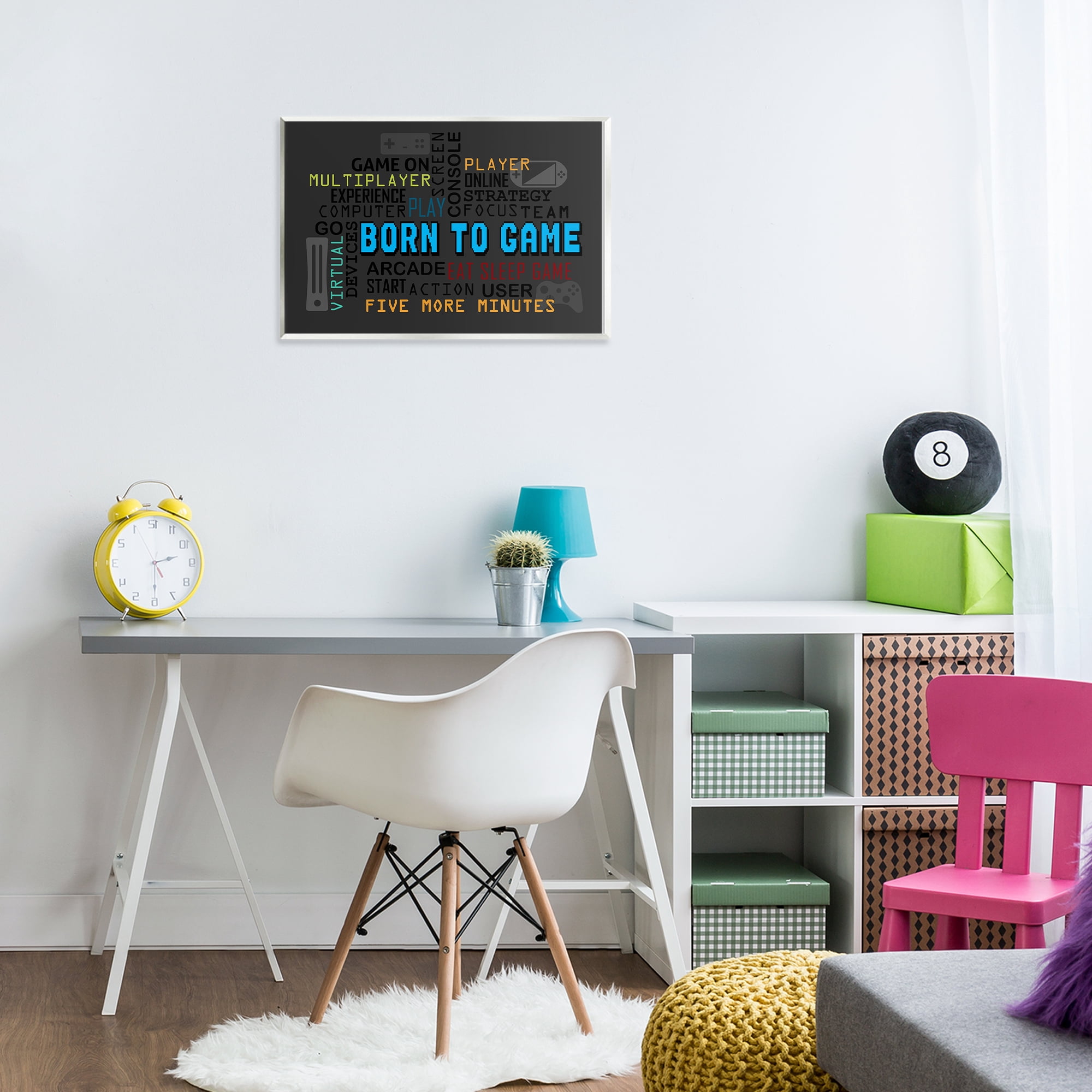 Stupell Industries Born To Game Arcade Wall Plaque Art, design by Kim Allen