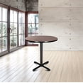 thumbnail image 5 of Hampden Furnishings Bennet Collection Steel Frame 36" Round Top, X Base, 36" Height Cafe Table, Black Frame/Mahogany Top, 5 of 5