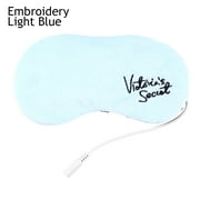Portable USB Plush Beauty Eye Protection Eye Massage Tool Relax Heated Blindfold EMBROIDERED LIGHT BLUE