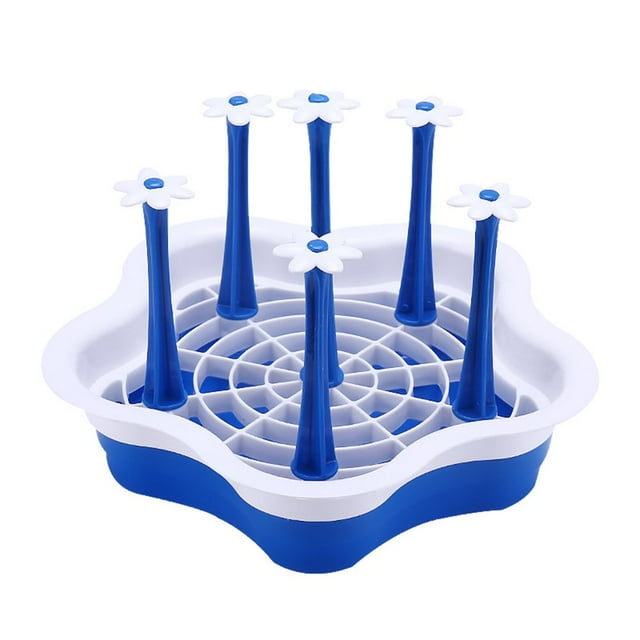 Countertop Drying Rack,Drain Rack Water Bottle Drainer,Practical Kitchen Tool PP Drying Holder With The Flowers Shaped