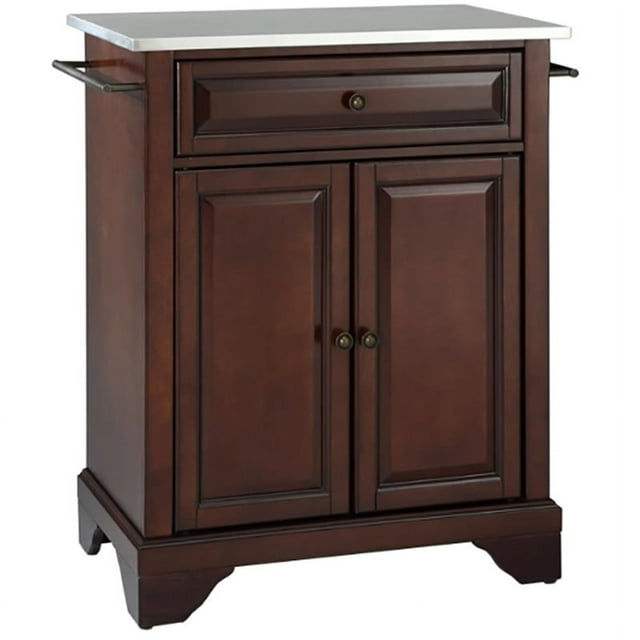 Crosley Furniture LaFayette Wood Portable Kitchen Island in Mahogany