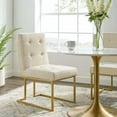 thumbnail image 3 of Modway Privy 18.5" Stainless Steel Polyester Dining Accent Chair in Gold/Beige, 3 of 9