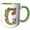 Green/White, variant on 3drose, Elegant Image of Gold Victorian Ornate Monogram Initial C, 15oz Mug