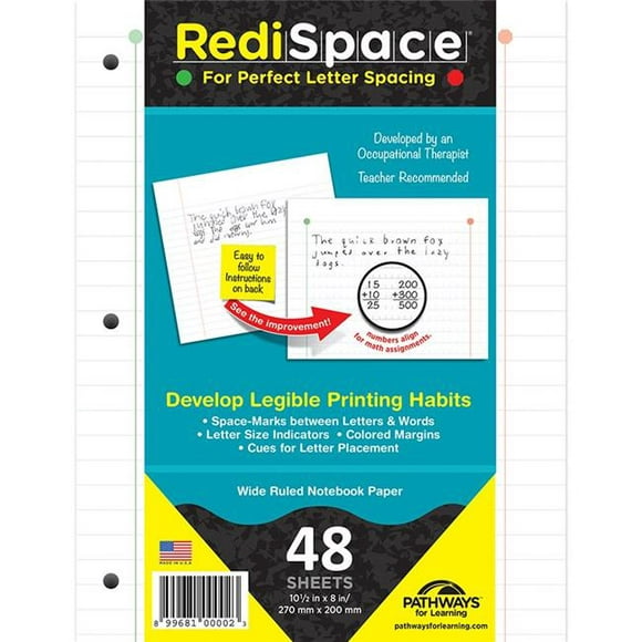Pathways for Learning RS-48FP-3 Redi Espace Papier de Cahier de Transition - 48 Feuilles - Pack de 3