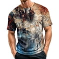 thumbnail image 3 of Halloween Shirts for Men Short Sleeve Round Neck Pumpkin Bat Print Pullovers Causal Loose Funny T Shirts, L, 3 of 7