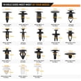 thumbnail image 3 of GOOACC 415Pcs Car Retainer Clips Fastener Remover 18 Most Popular Sizes Auto Push Pin Rivets Set Door Trim Panel Clips for GM Ford Toyota Honda Chrysler, 3 of 8