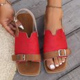 thumbnail image 5 of Summer New Plus-size One-line Buckle Matching Color To Wear Beach Sandals Summer Sandals for Women Red 41, 5 of 8