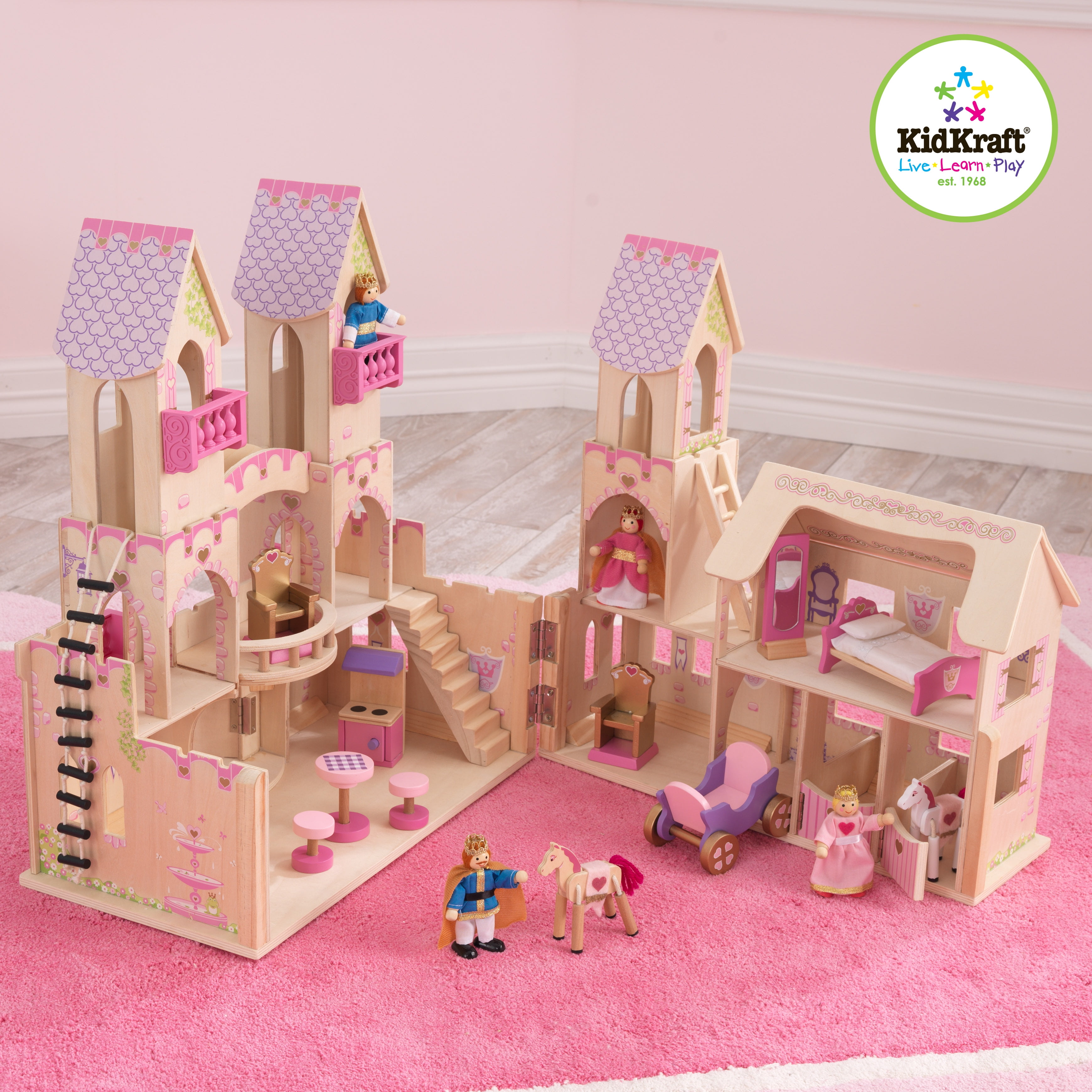 kidkraft medieval wooden castle playset