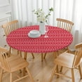 thumbnail image 3 of Red Christmas Pattern Round Fitted Tablecloth with Elastic Edge,Dining Table Cover Waterproof,Outdoor Round Tablecloth for Camping,Dining,Indoor and Outdoor, 3 of 7