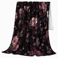thumbnail image 2 of Dusty Rose Floral Crescent Moon Design Mystical Garden, Festive Botanical Garden Scene, Warm Flannel Blanket for Sunroom and Reading Nook, Garden Lovers Valentine's Day Gift, Botanical Home Decor, 2 of 9