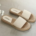 thumbnail image 4 of Zapatos de mujer Sandalias de playa de verano Zapatillas Cuerda de cáñamo de imitación Zapatos de fondo plano de viaje Wmkox8yii  ytu7116, 4 of 5