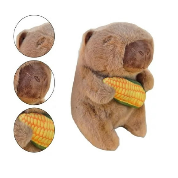 Peluche Capibara Cariñoso Super Tierno con Elote 30 cm