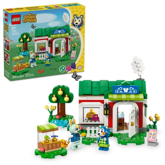 LEGO Animal Crossing Able Sisters Clothing Shop Building Toy - Animal Crossing Toy Figures and Playset for Kids, Girls and Boys, Ages 6  - Pretend Play Gift Idea for Birthdays - 77055