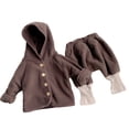 thumbnail image 1 of Ropa infantil Laklulu Abrigo de bebé Traje de pantalón Harun Conjunto de dos piezas de primavera y otoño (marrón), 73 cm, 1 of 5