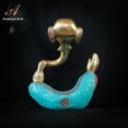 thumbnail image 3 of Aradhya Arts Brass Ganesh Statue, 7.87 inches Decorated Meditation Sculpture for home décor, offices and all other occasions, 3 of 4