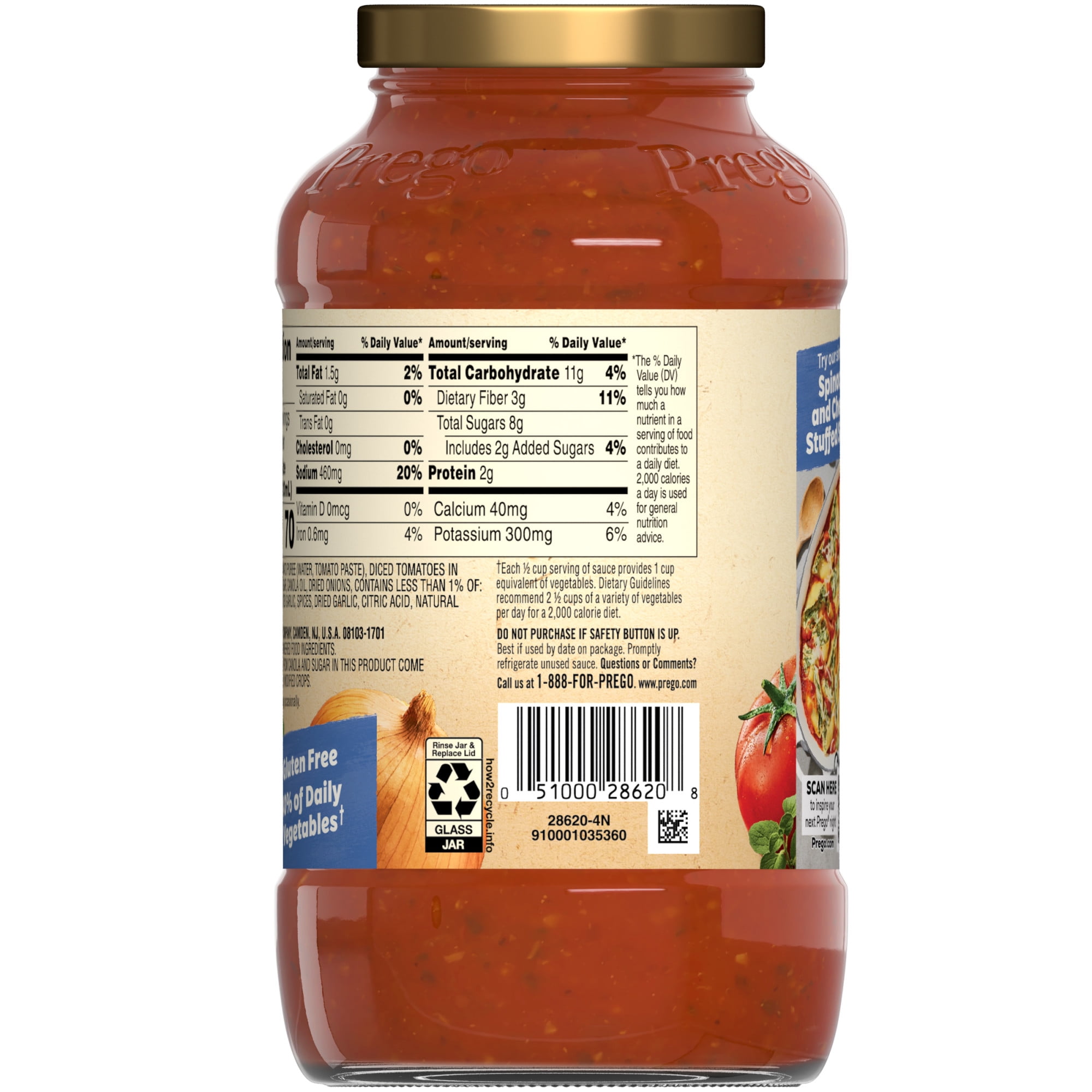 (2 pack) Prego Chunky Roasted Garlic and Herb Pasta Sauce, 23.75 oz Jar