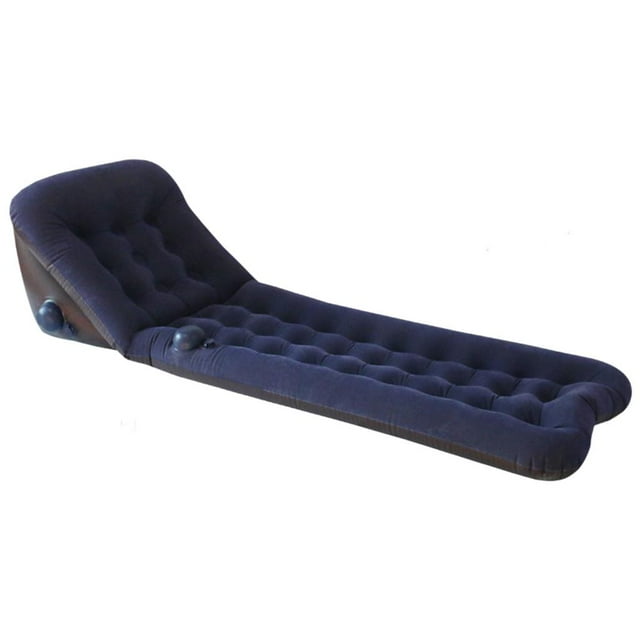 Almencla Matelas Pneumatique Gonflable de Camping en Flocage Lit Randonnée Randonnée Voyage Sac à Dos Bleu 62x132x60x42cm