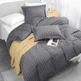 thumbnail image 3 of Juego de funda nórdica Utopia Bedding Queen Size Seer Sucker, gris, 3 of 8