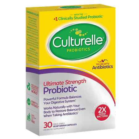 Culturelle Ultimate Strength Probiotic Supplements, Helps Digestive and Gut Health, for Men and Women, 30 Count