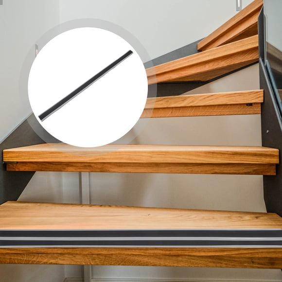 FUTUREORYY Stair Grip Strips Self Adhesive Edging Stair Edges Trim Black Gray PVC 1Set Simple Design