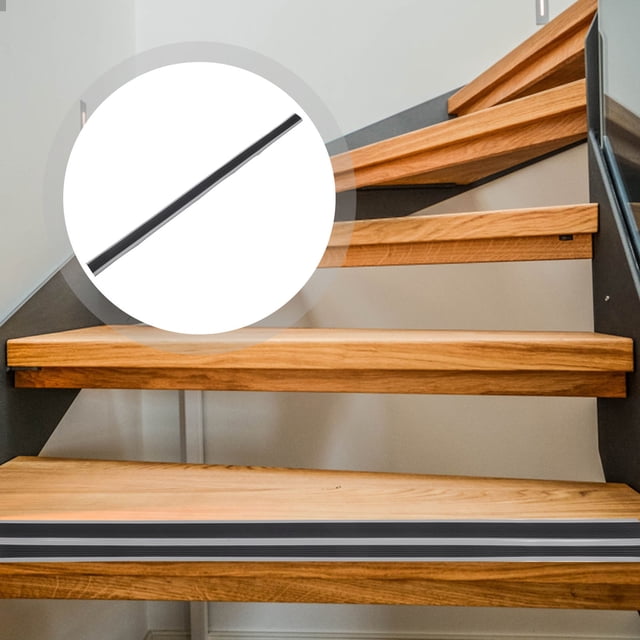 FUTUREORYY Stair Grip Strips Self Adhesive Edging Stair Edges Trim Black Gray PVC 1Set Simple Design