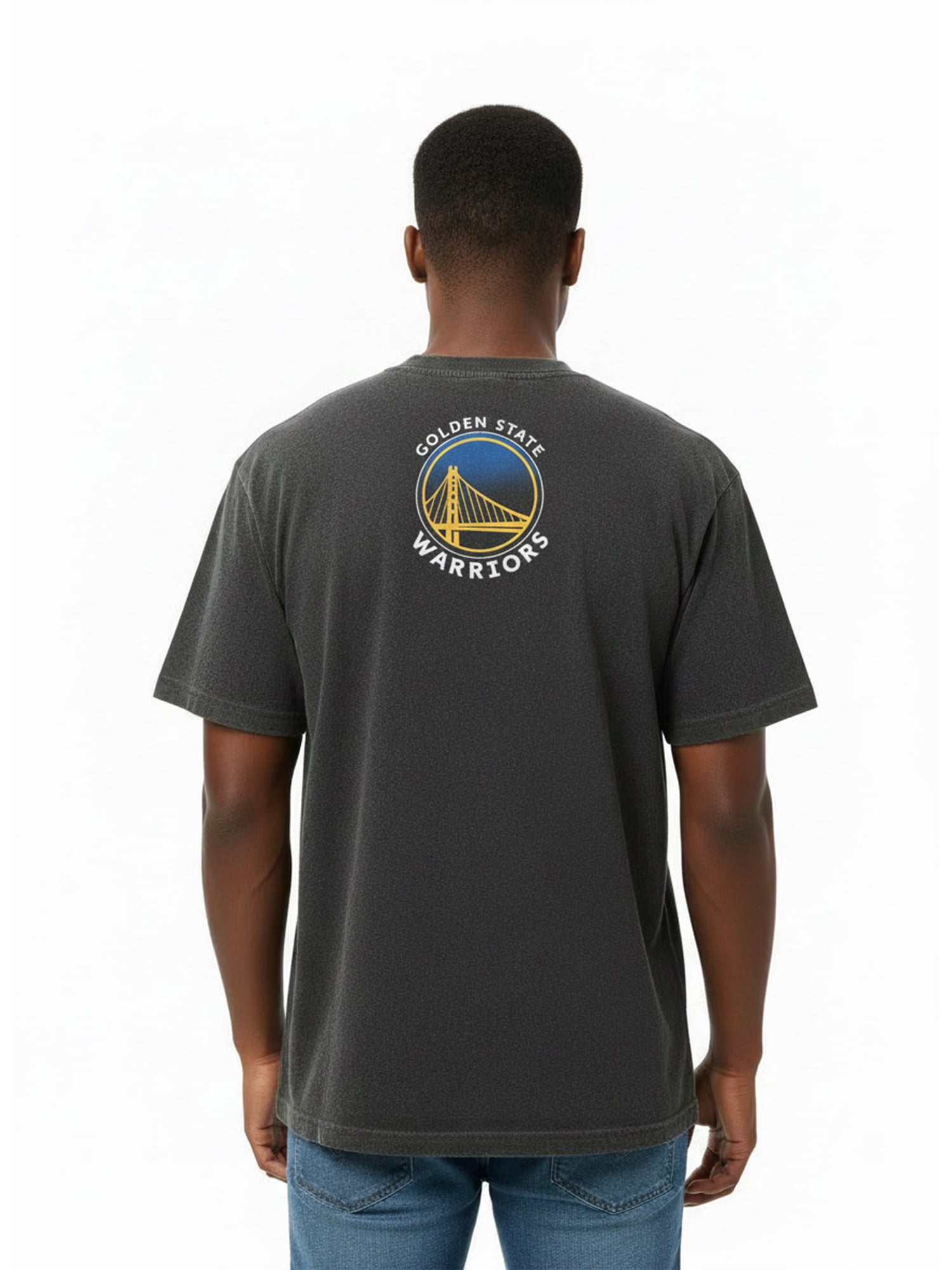 NBA Golden State Warriors Men's & Big Men's Front & Back Boxy Fit Mineral Wash Graphic T-Shirt, Sizes XS–4XLT, 2XB–5XB