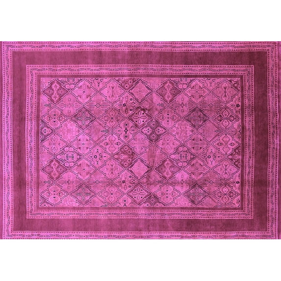 Ahgly Company Indoor Rectangle Oriental Purple Industrial Area Rugs, 5' x 8'