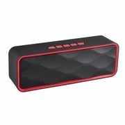 Haut-parleur Bluetooth sans fil étanche portable, rouge
