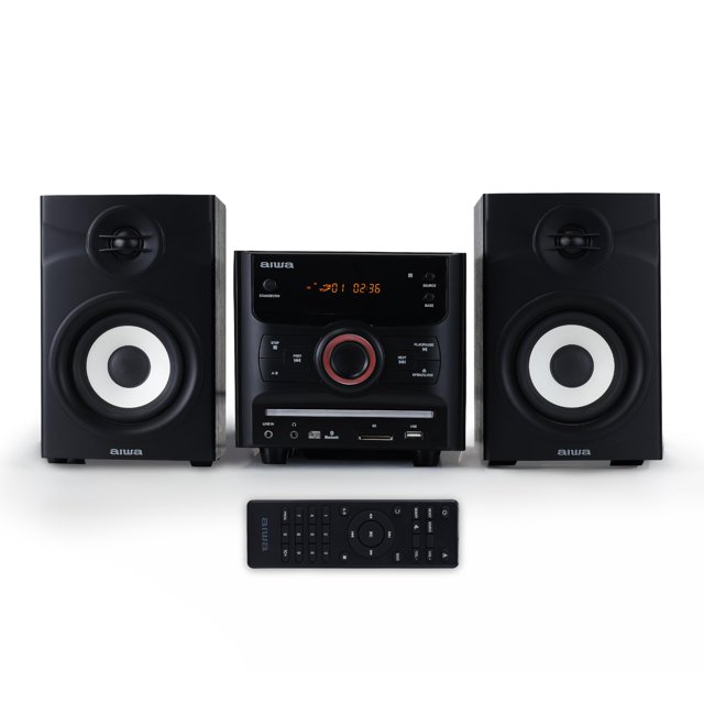 Reproductor de CD Micro System Aiwa Bluetooth de 60 W con altavoces de estantería