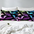thumbnail image 3 of YST Colorful Bat Print Duvet Cover Set, Rainbow Gradient King Size Bedding for Kids, Happy Halloween, 3 of 6
