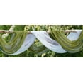 thumbnail image 3 of Warm Home Designs Set of 2 White & S Green Canopy Bed Curtains in 55 x 144 Inch Size. BE White & Sage 144, 3 of 4