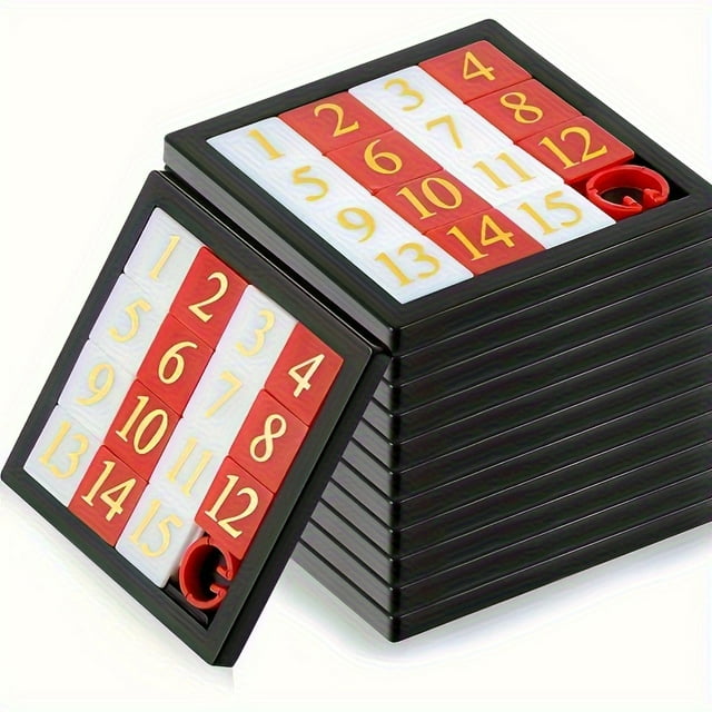 Educational Number Slide Puzzle for Teens & Adults - Logic & Critical Thinking Skill Development - 14+ Plastic Sliding Puzzle Game for Brain Training, Strategy Enhancement - Ideal for Christmas Party
