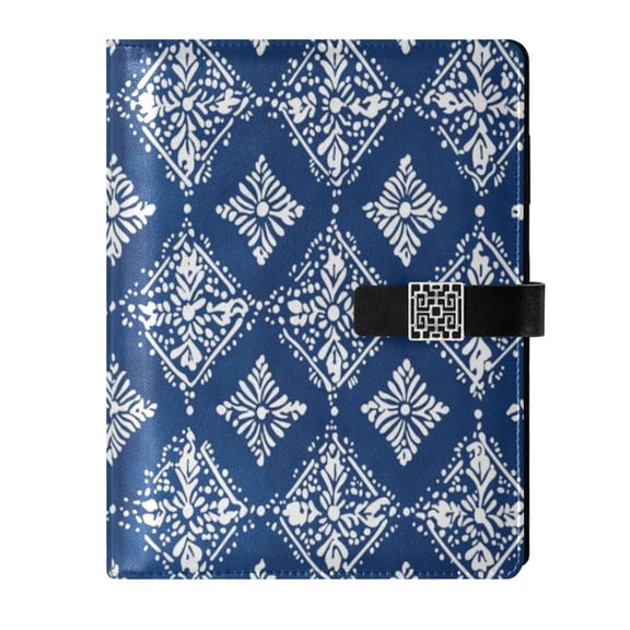 Premium Faux Leather Notebook - Refillable, Multi-Functional Organizer, 23.3x17cm, All-Season Use，Batik Pattern