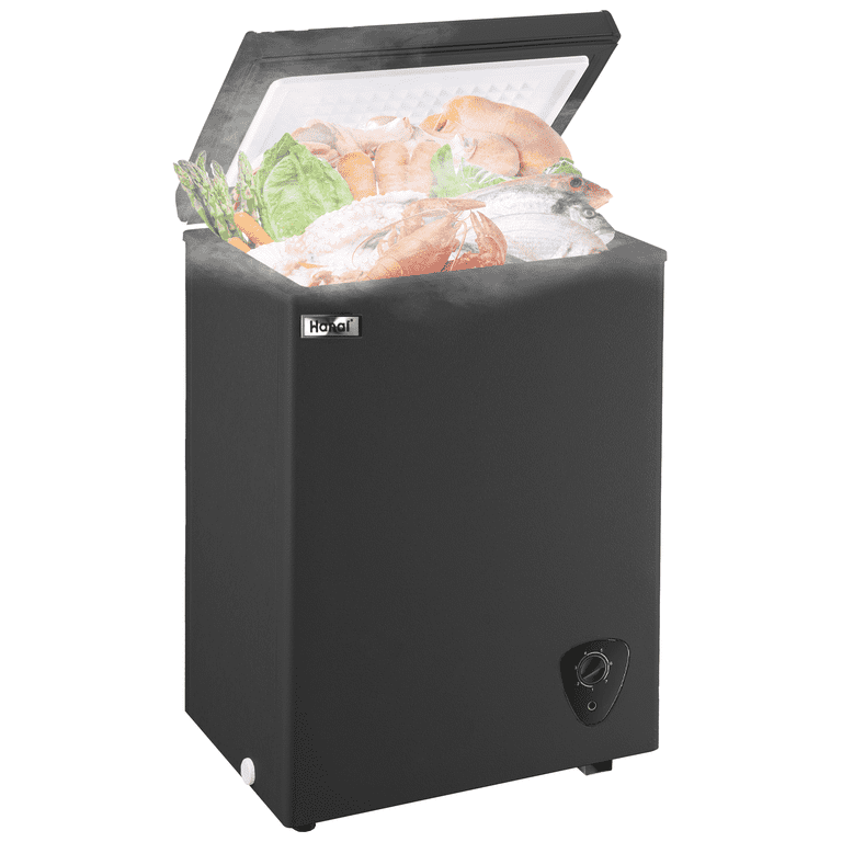 WANAI 3.5 Cubic Chest Freezer with Top Open Door,Removable Storage